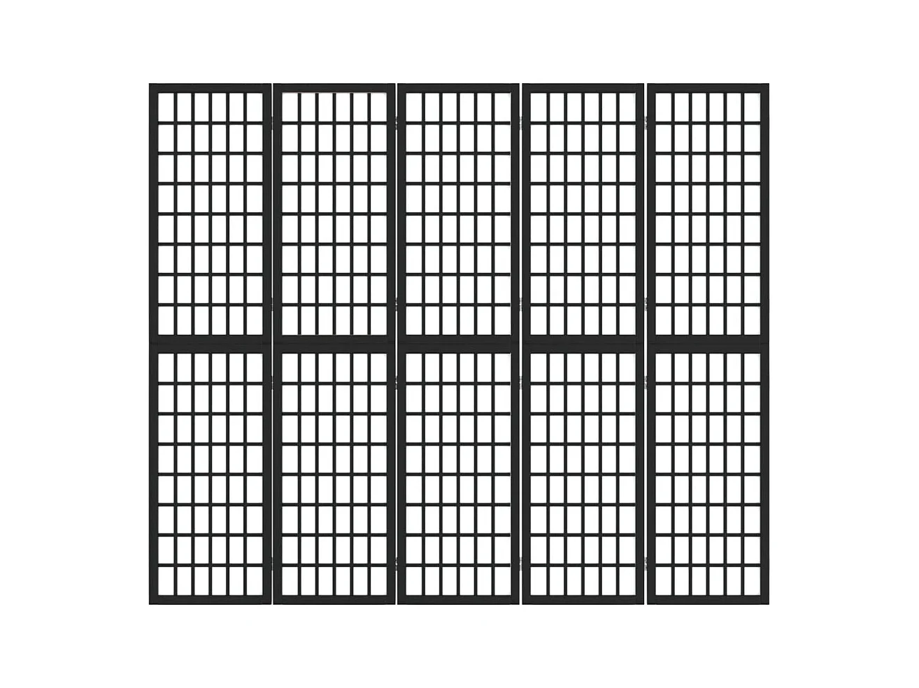 5-delige vouwwand 200x170 cm Zwart