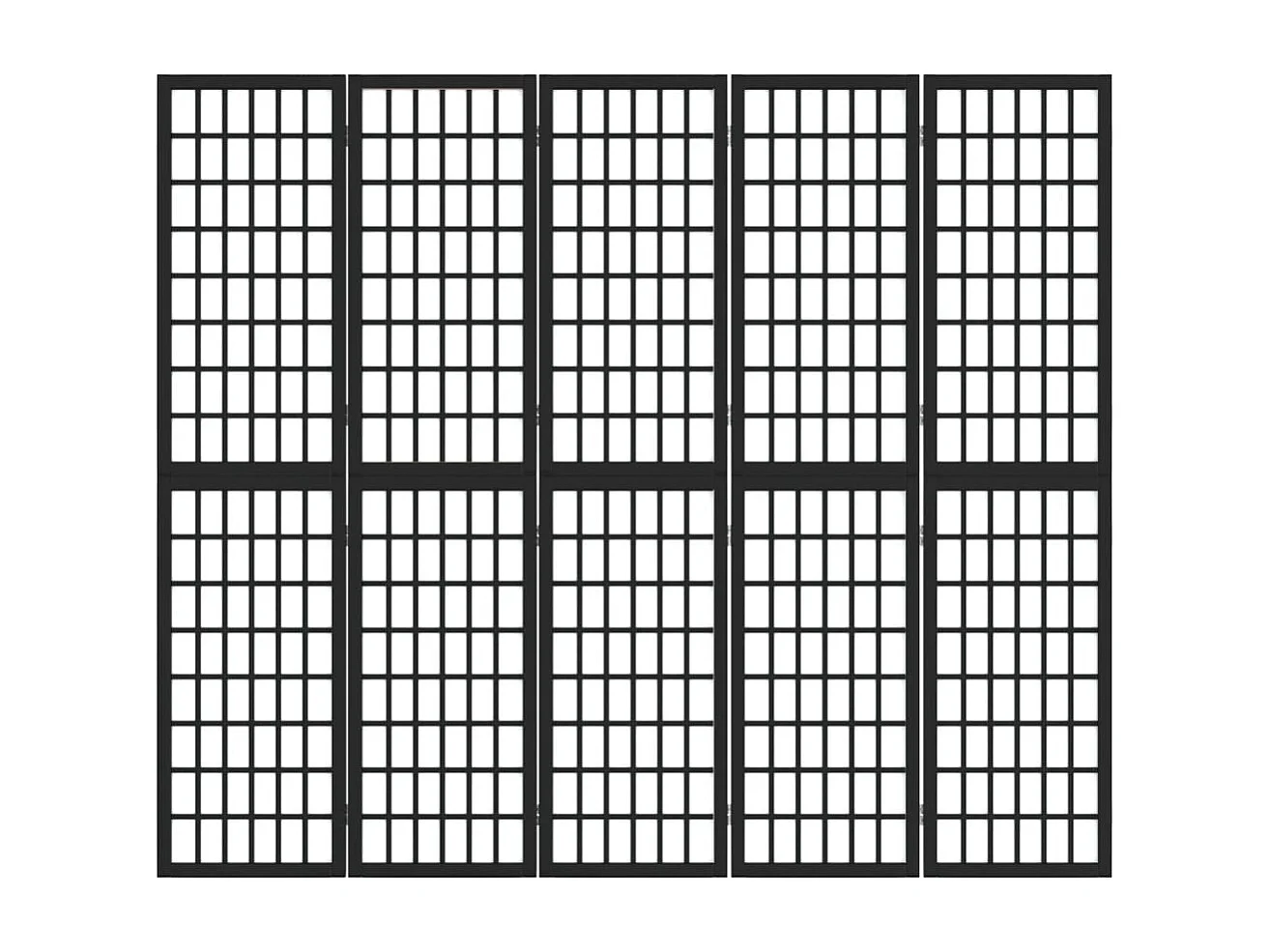 Mampara divisoria plegable de 5 paneles 200x170 cm Negra