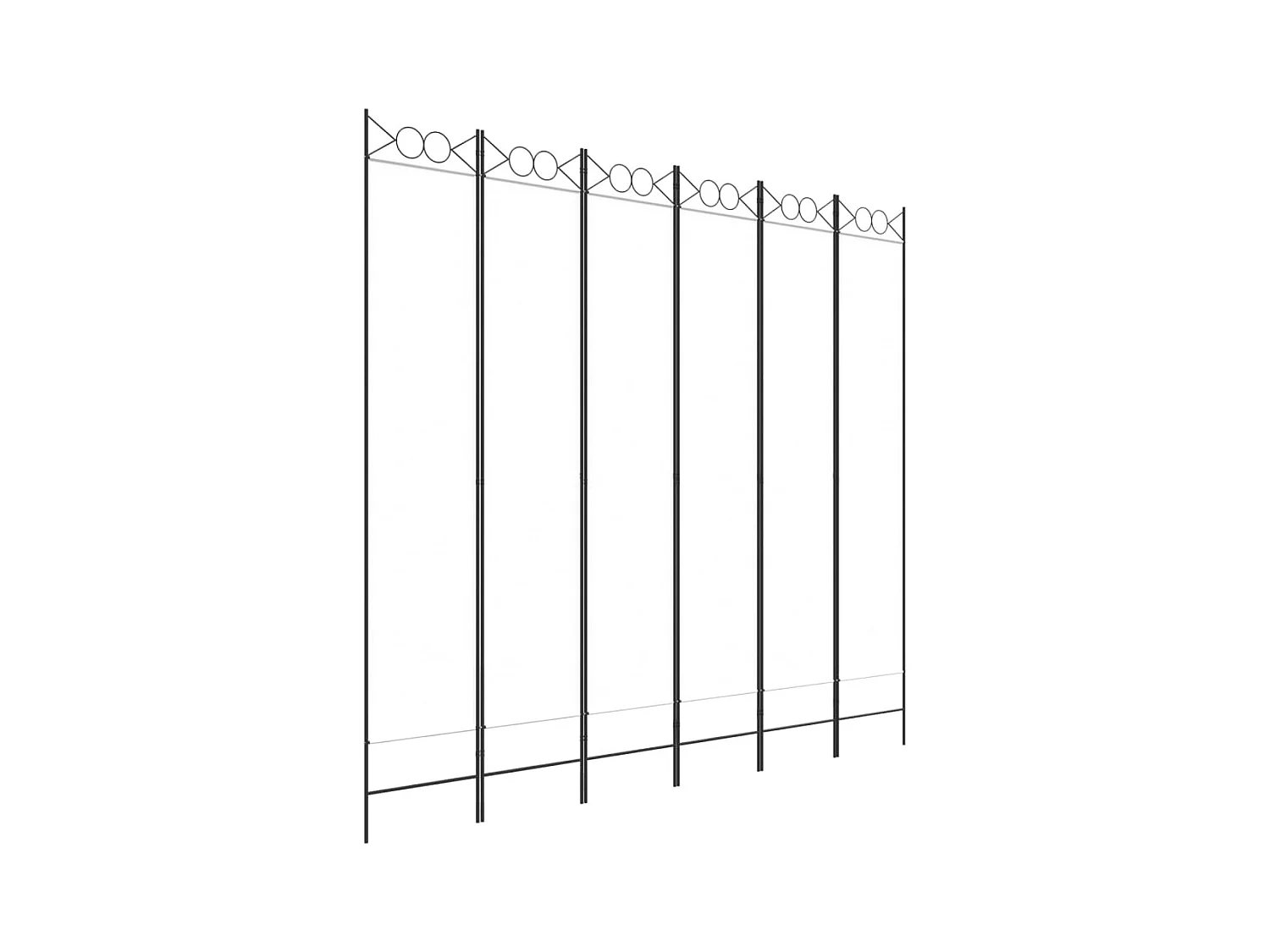 Cloison de séparation 6 panneaux Blanc 240x220 cm Tissu