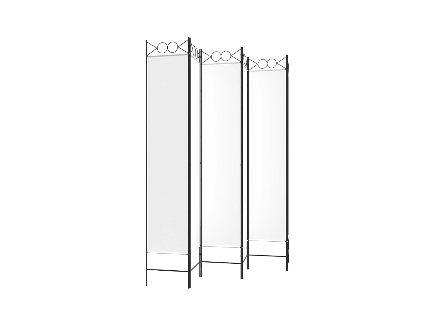 Parete divisoria a 6 pannelli Bianco 240x220 cm Tessuto