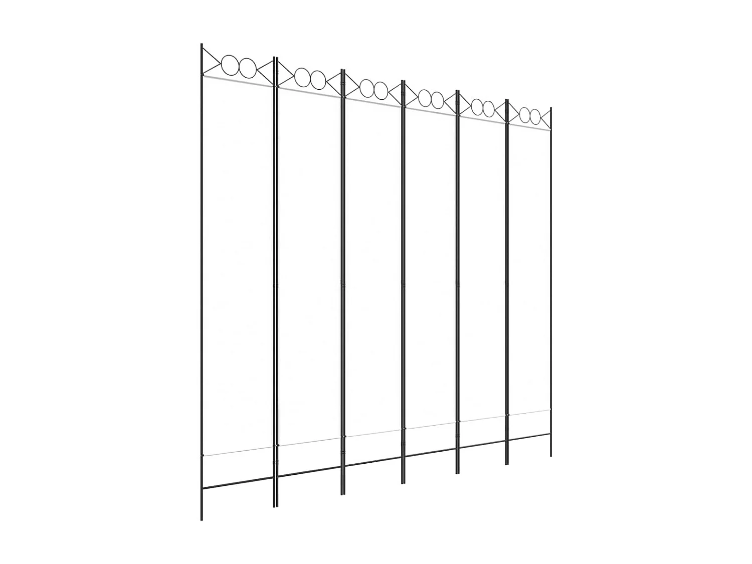 Parete divisoria a 6 pannelli Bianco 240x220 cm Tessuto