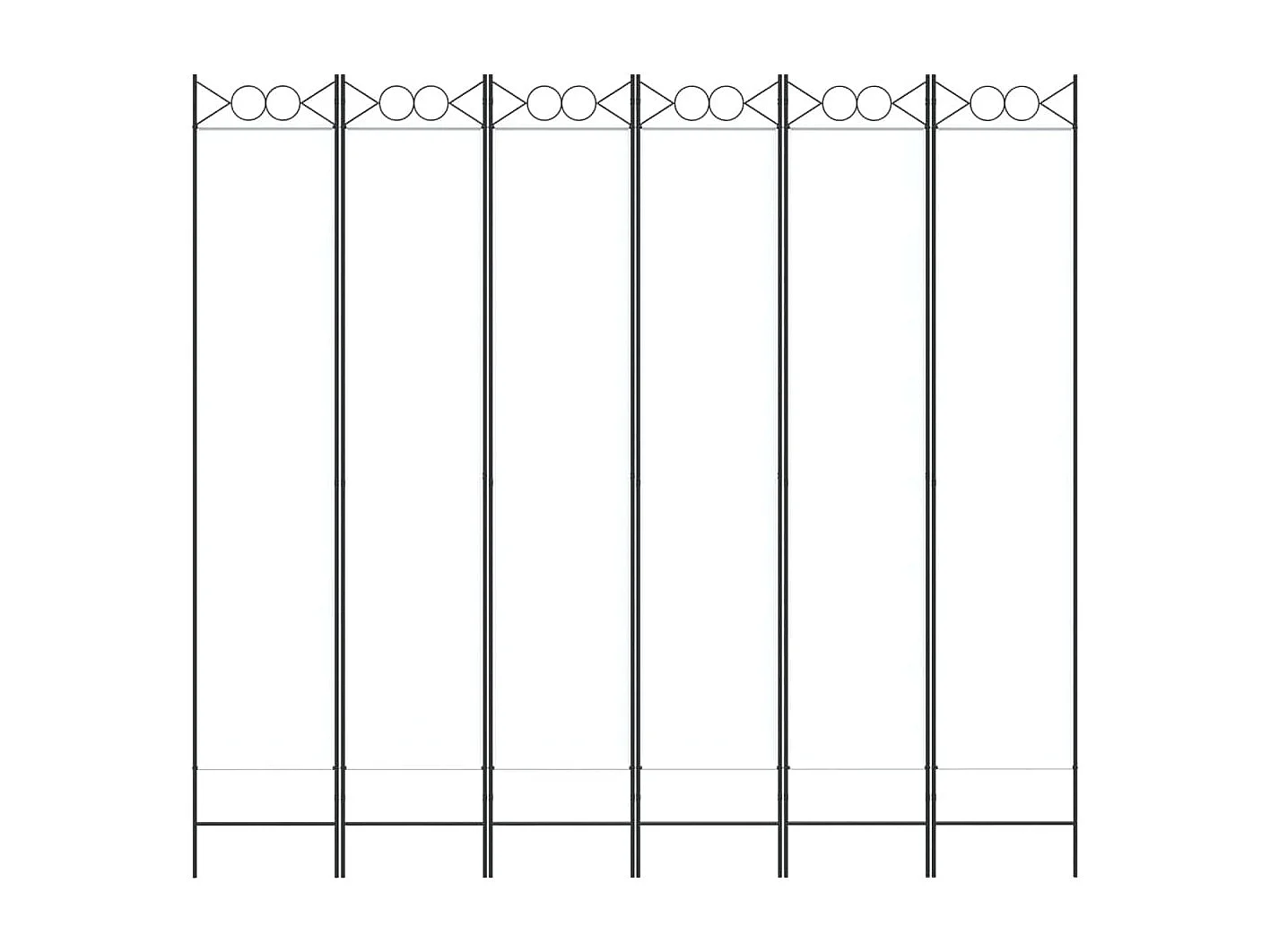 Parete divisoria a 6 pannelli Bianco 240x220 cm Tessuto