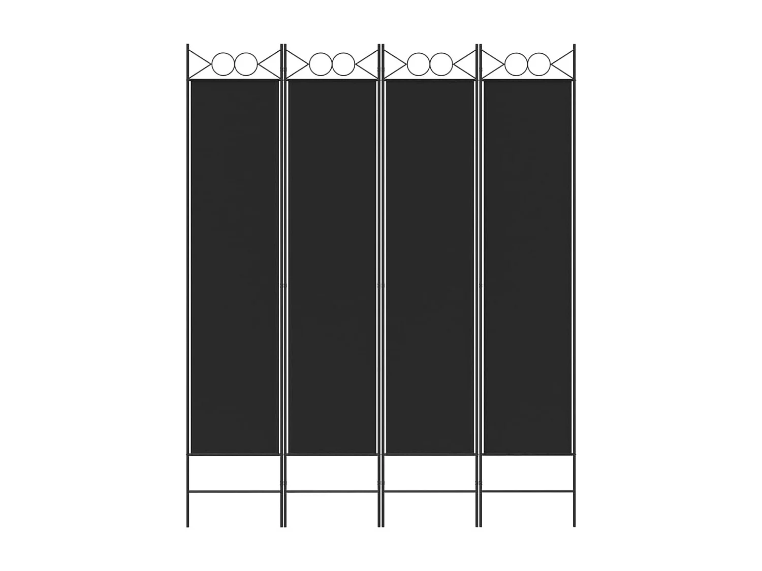 Cloison de séparation 4 panneaux Noir 160x200 cm Tissu