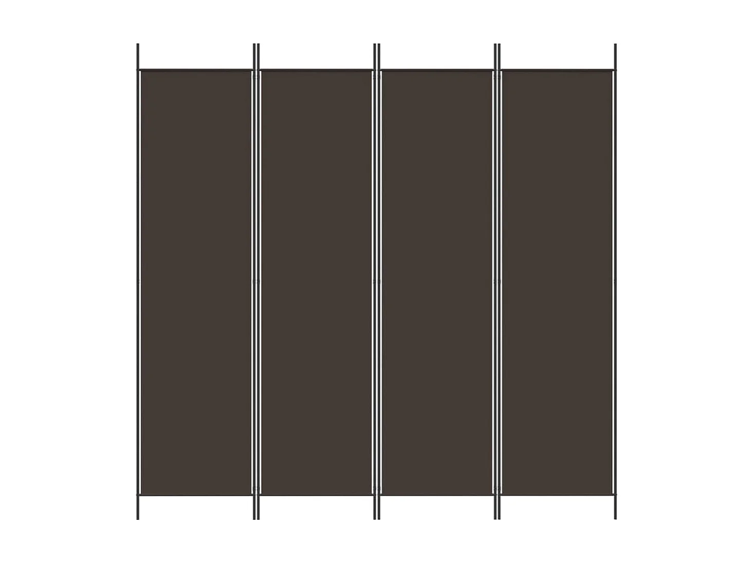 Parete divisoria a 4 pannelli Marrone 200x200 cm Tessuto