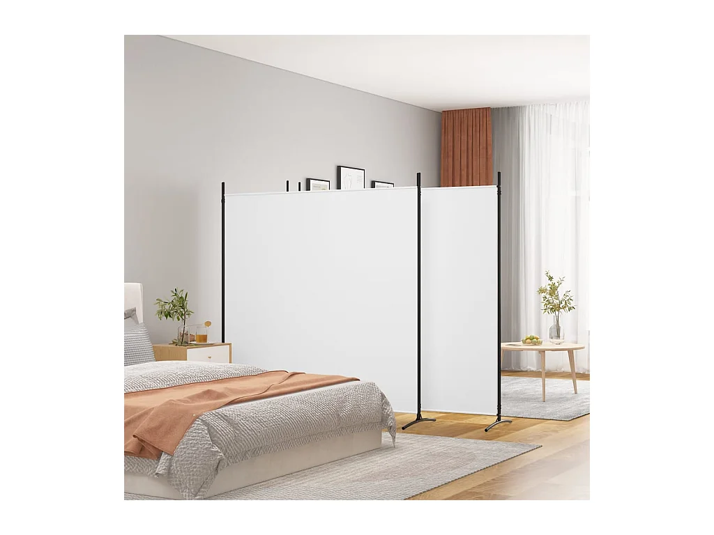 Parete divisoria a 4 pannelli Bianco 698x180 cm Tessuto