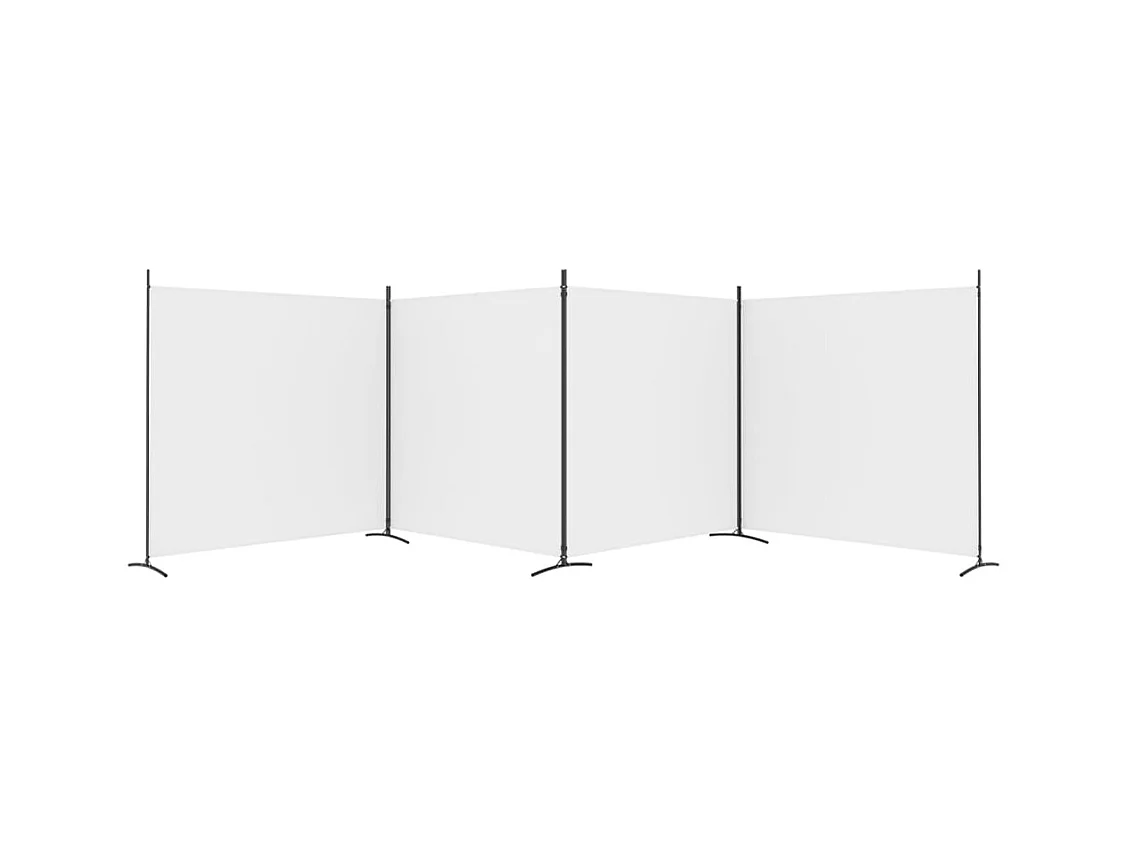 Parete divisoria a 4 pannelli Bianco 698x180 cm Tessuto