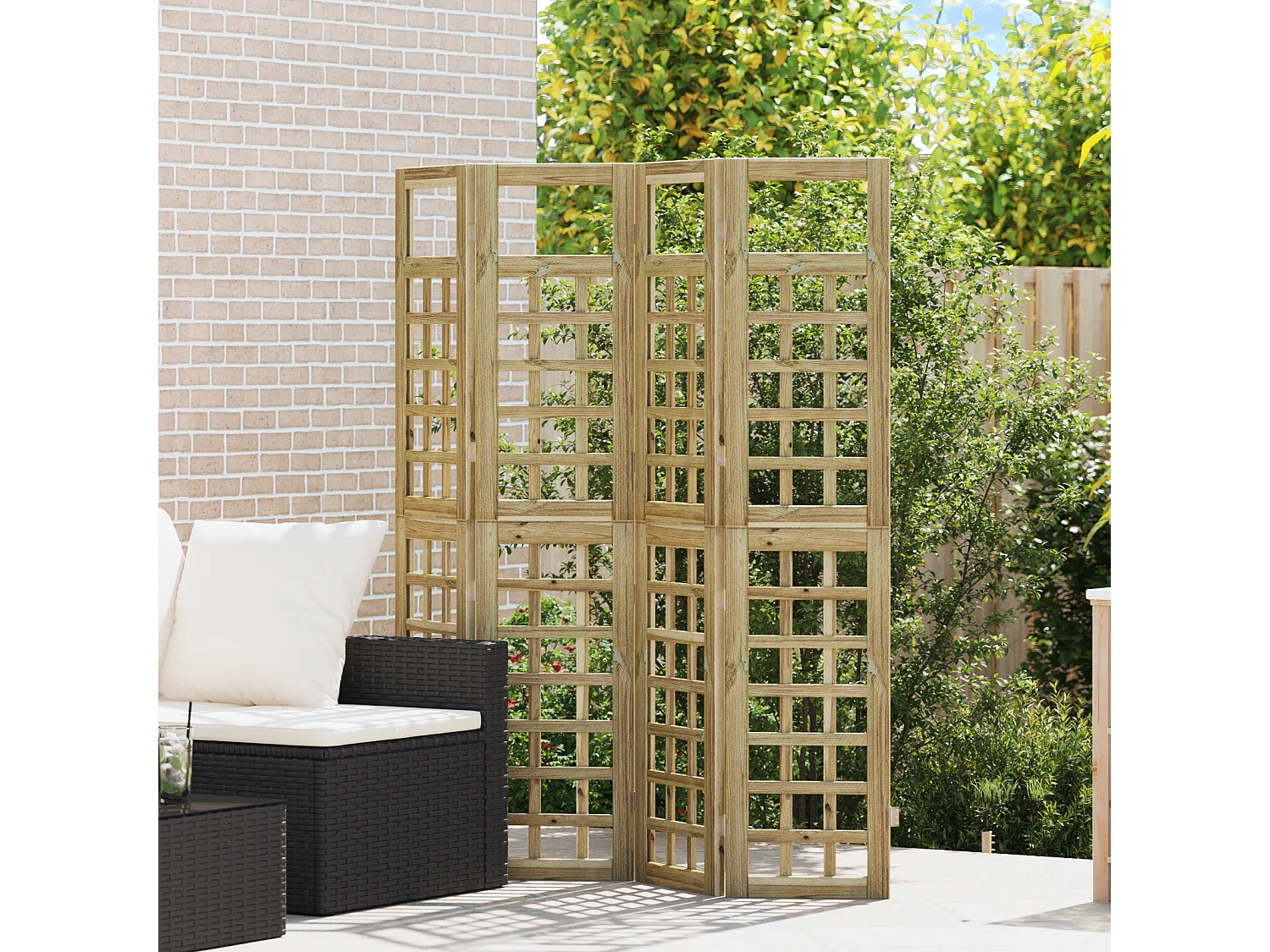 Écran d'intimité extérieur – 4 panneaux, en pin traité