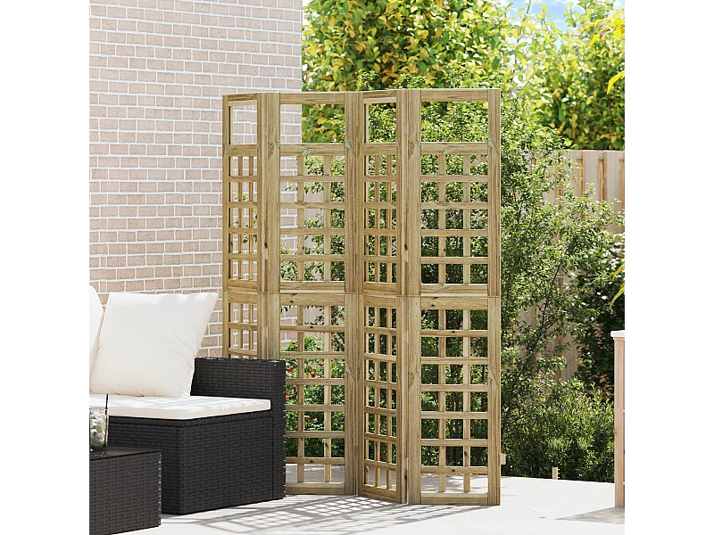 Écran d'intimité extérieur – 4 panneaux, en pin traité