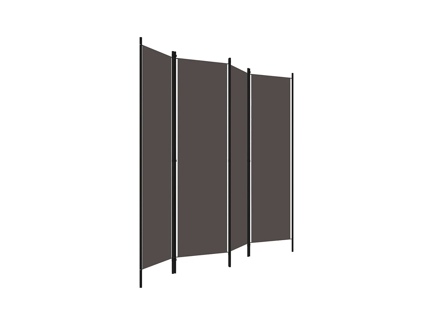 Tabique divisorio de 4 paneles color antracita 200x180 cm