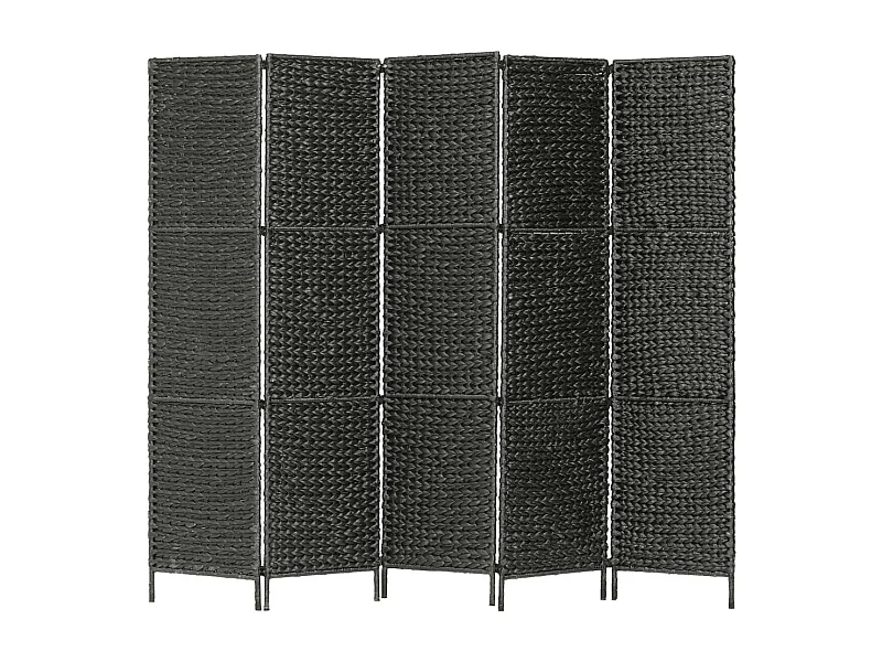 Cloison de séparation 5 panneaux Noir 193x160 cm Jacinthe d'eau