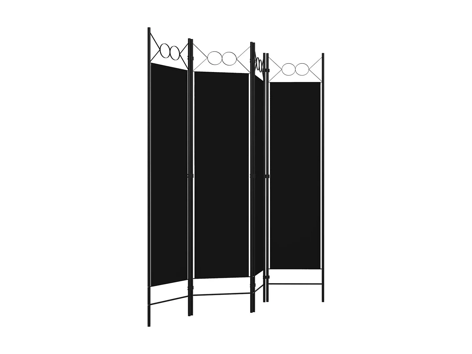 Cloison de séparation 4 panneaux Noir 160 x 180 cm