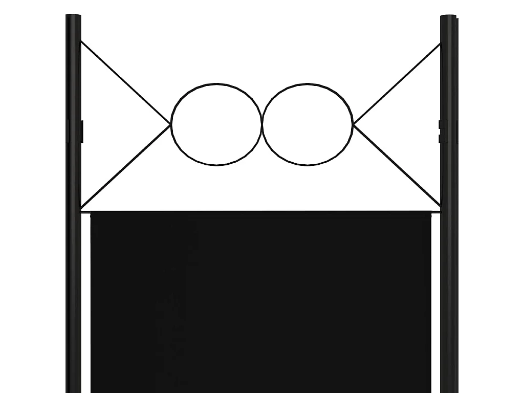 Cloison de séparation 4 panneaux Noir 160 x 180 cm