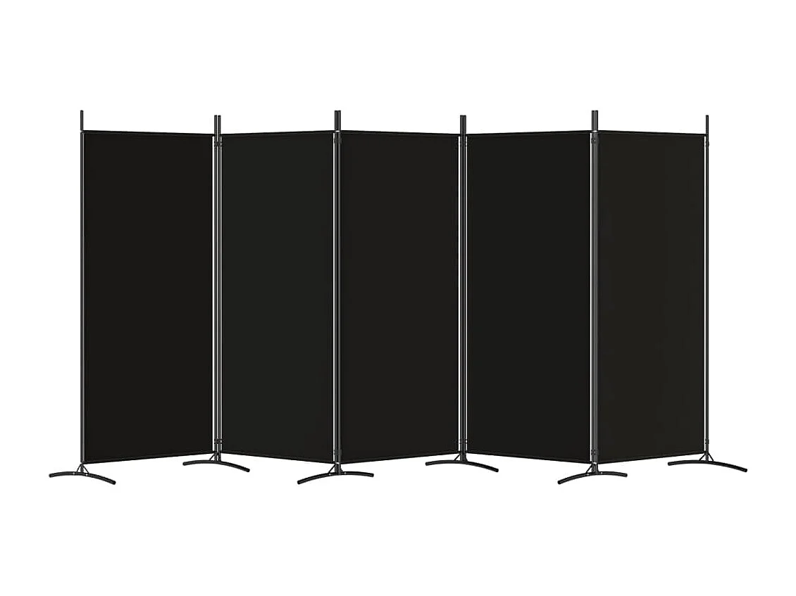 5-delige scheidingswand Zwart 433x180 cm Stof