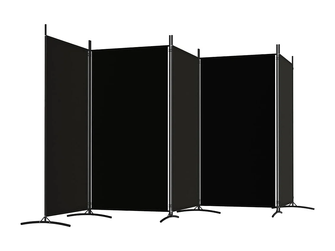 5-delige scheidingswand Zwart 433x180 cm Stof