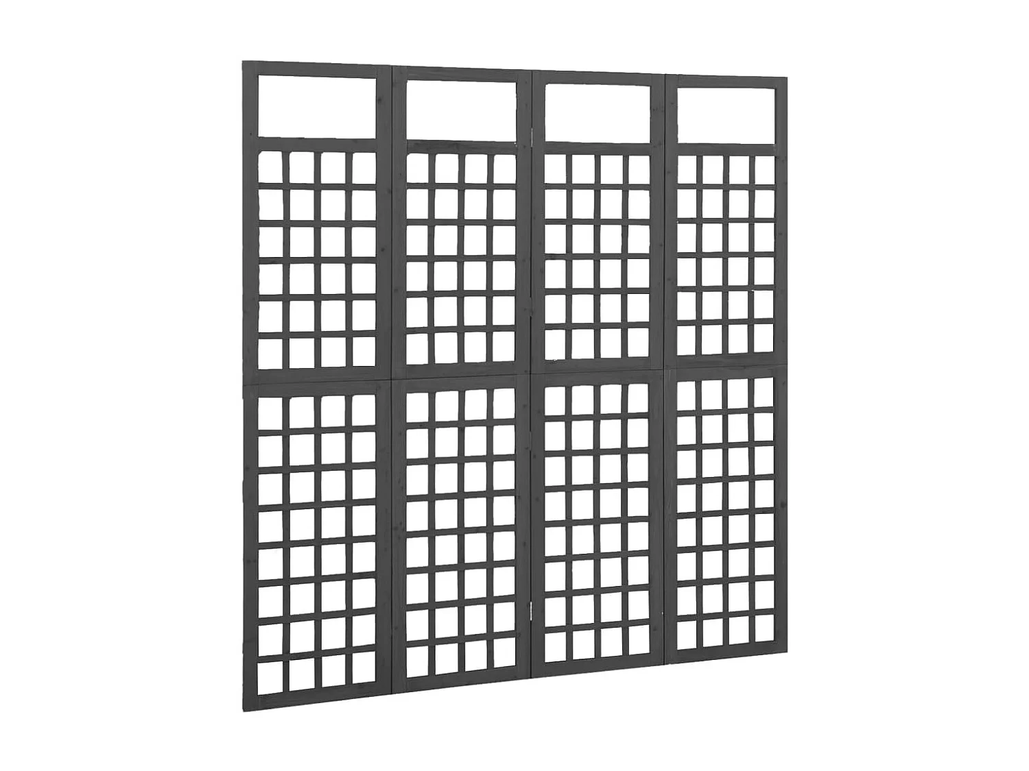 Tabique divisorio/celosía de 4 paneles de madera maciza de abeto