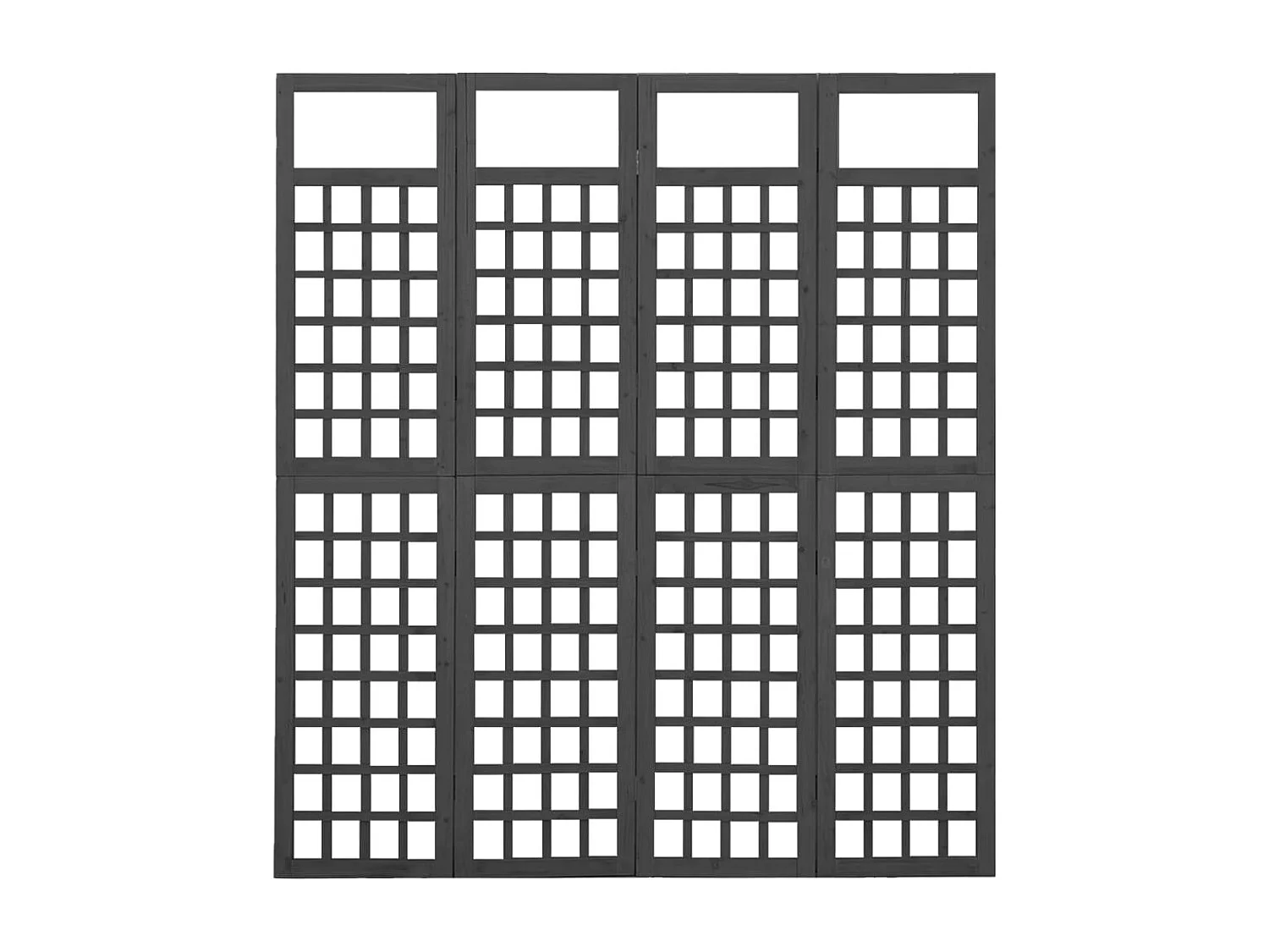 Tabique divisorio/celosía de 4 paneles de madera maciza de abeto