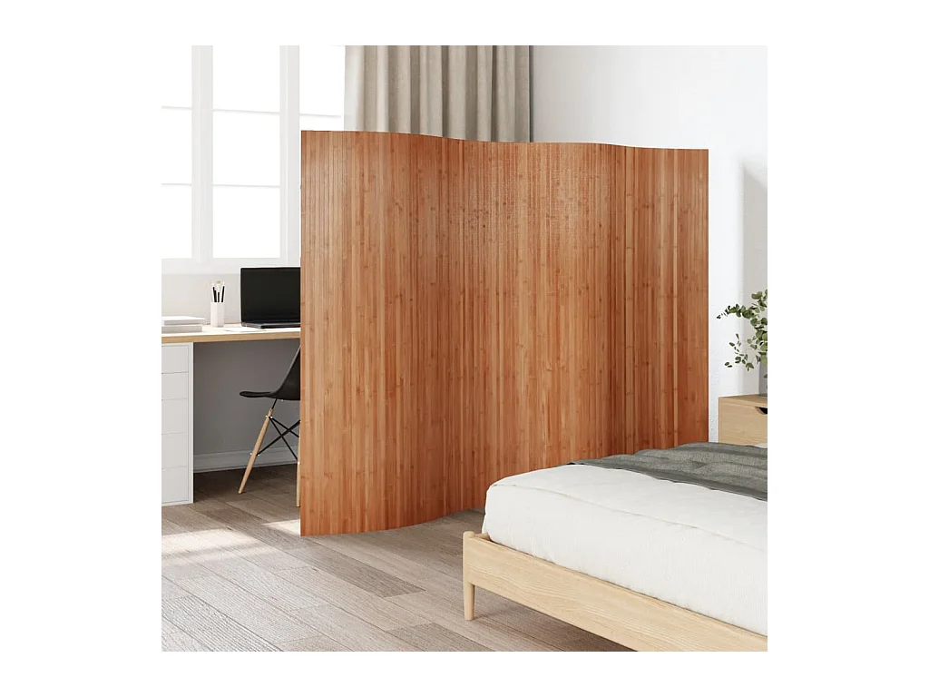 Tabique divisorio marrón 165x250 cm bambú