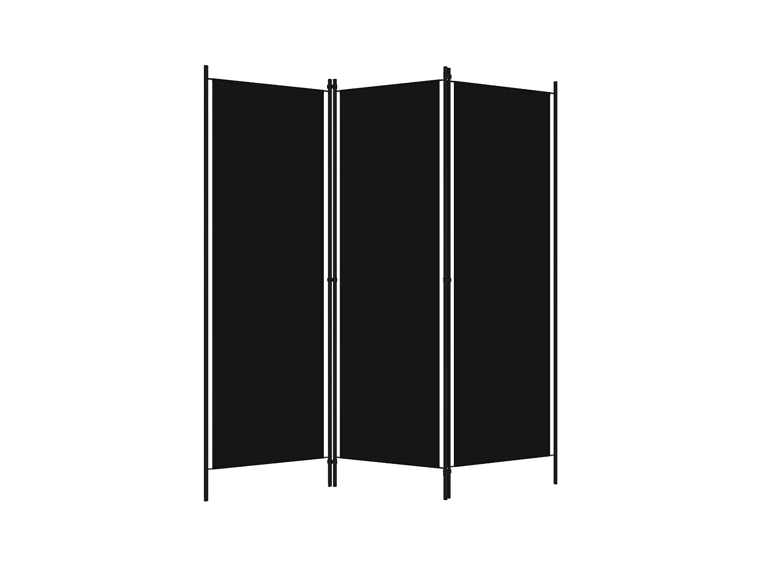 Parete divisoria a 3 pannelli Nero 150x180 cm