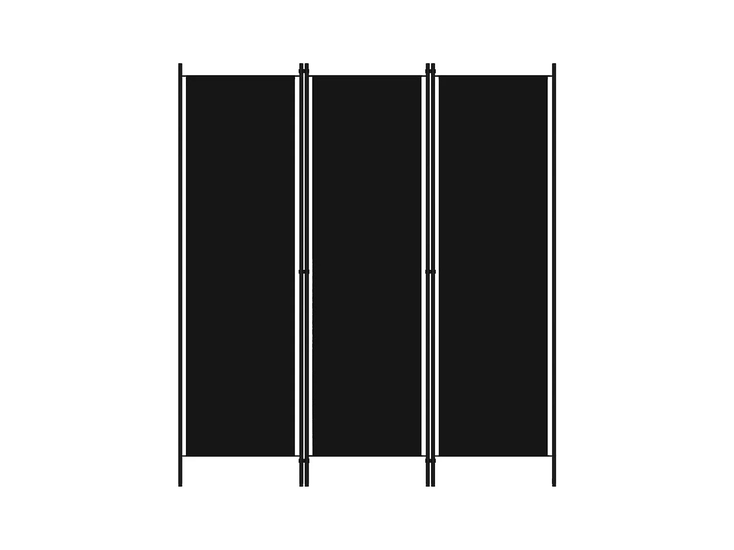 Cloison de séparation 3 panneaux Noir 150x180 cm