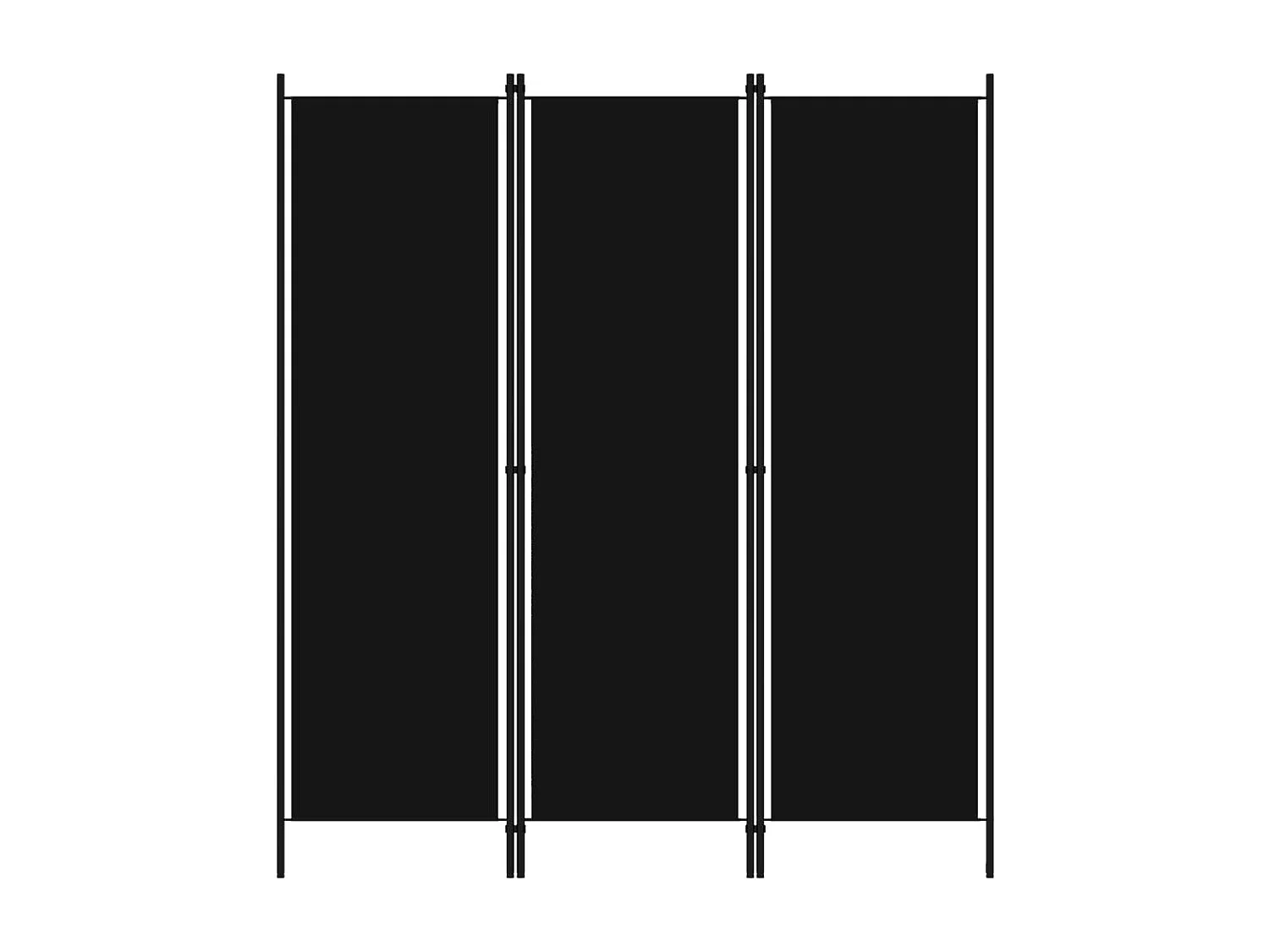 Parete divisoria a 3 pannelli Nero 150x180 cm