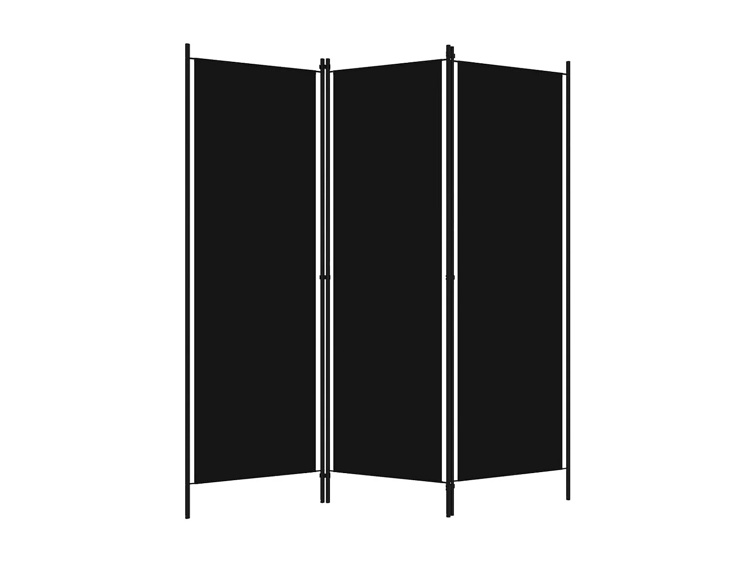 Parete divisoria a 3 pannelli Nero 150x180 cm