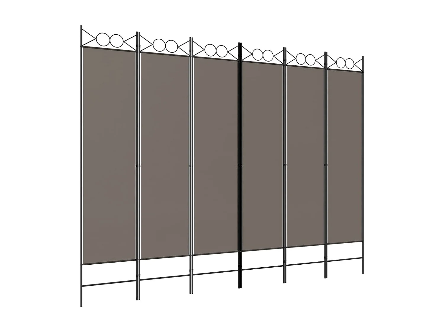 Cloison de séparation 6 panneaux Anthracite 240x200 cm Tissu