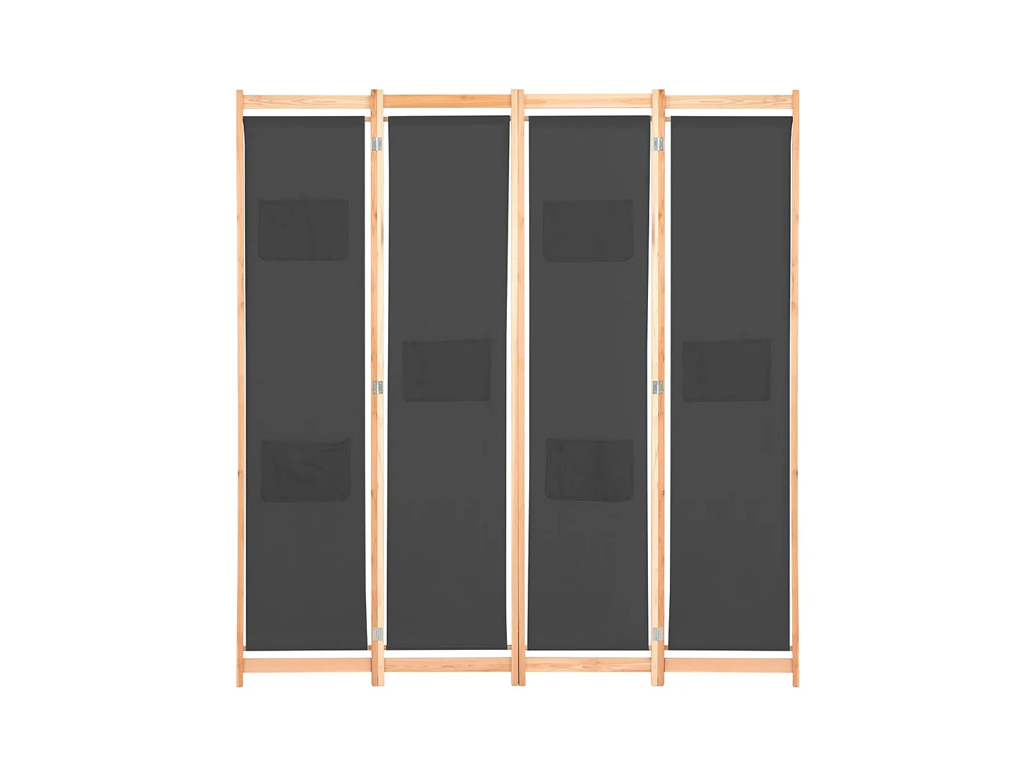 4-delige scheidingswand Grijs 160x170x4 cm Stof