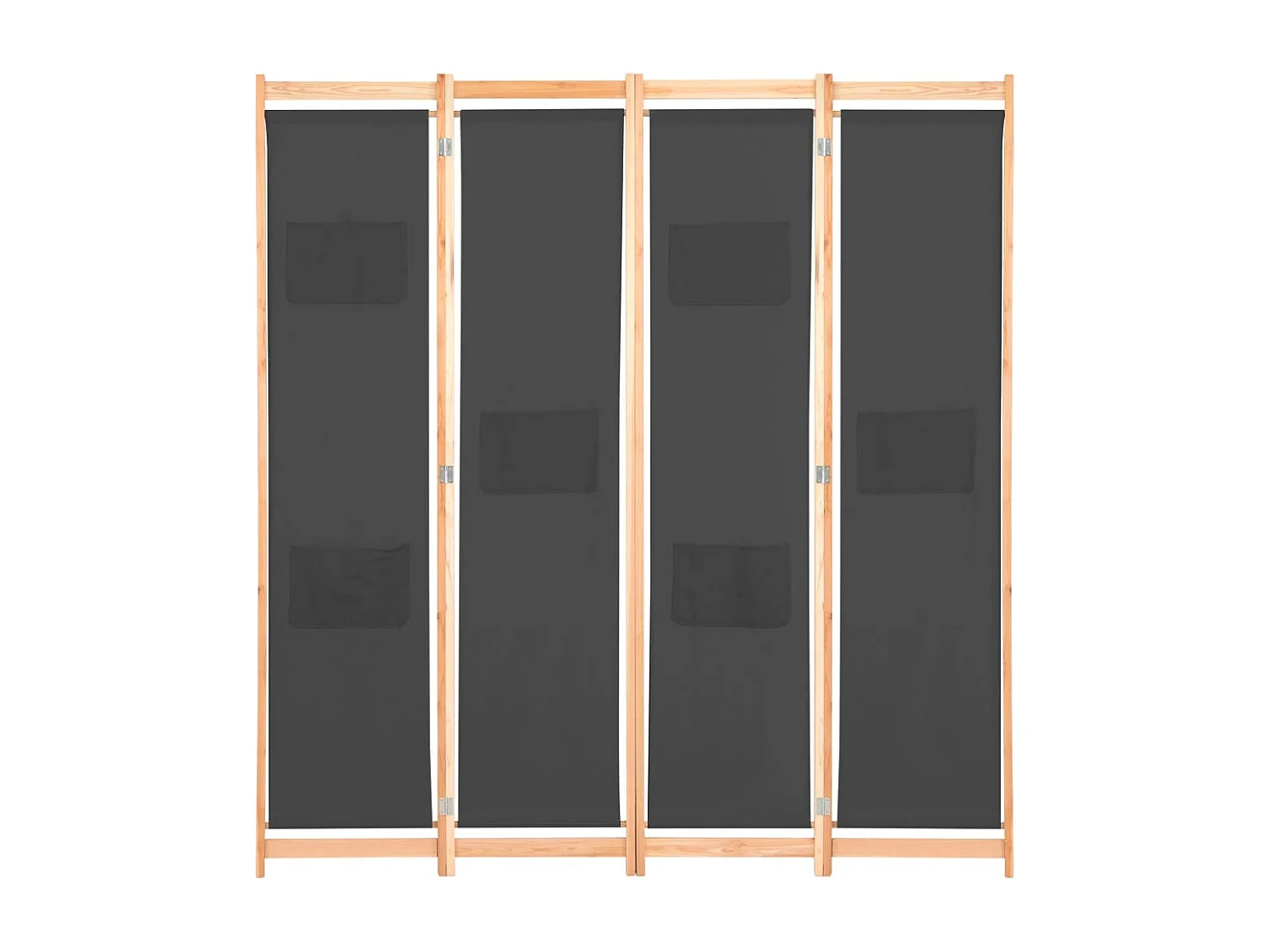 Cloison de séparation 4 panneaux Gris 160x170x4 cm Tissu