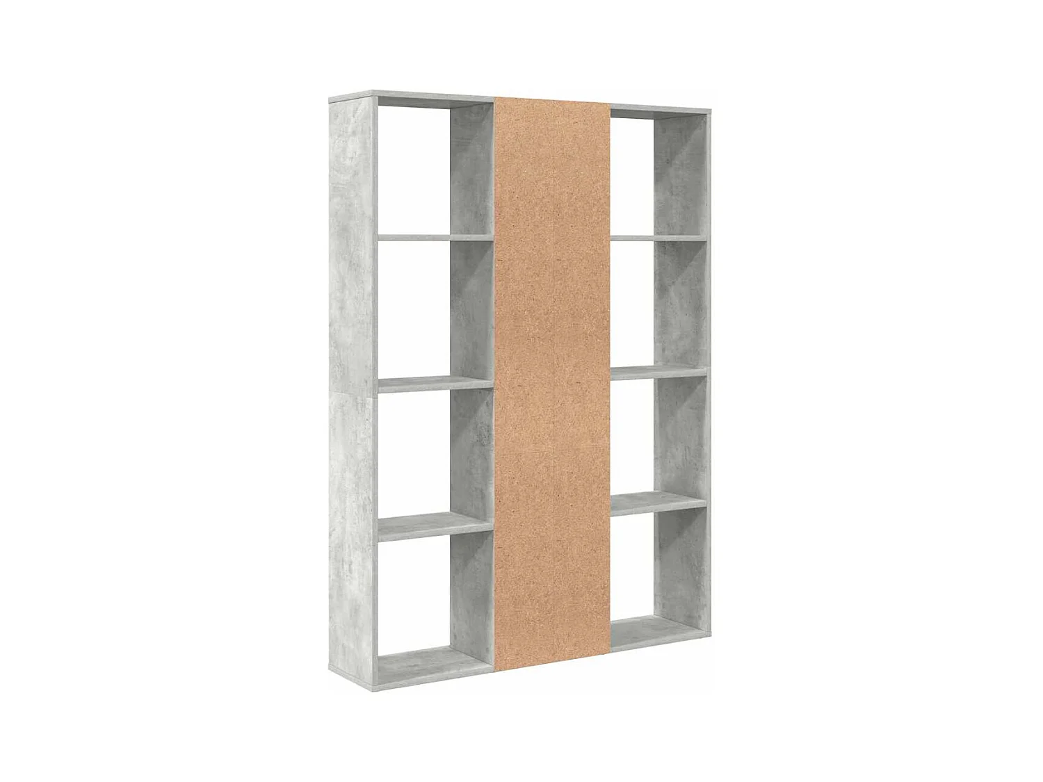 Divisorio/Libreria in legno ingegnerizzato grigio cemento