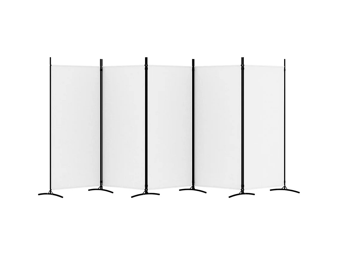 Mampara divisoria de 5 paneles Tela Blanca 433x180 cm