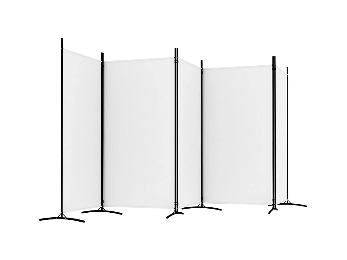Mampara divisoria de 5 paneles Tela Blanca 433x180 cm