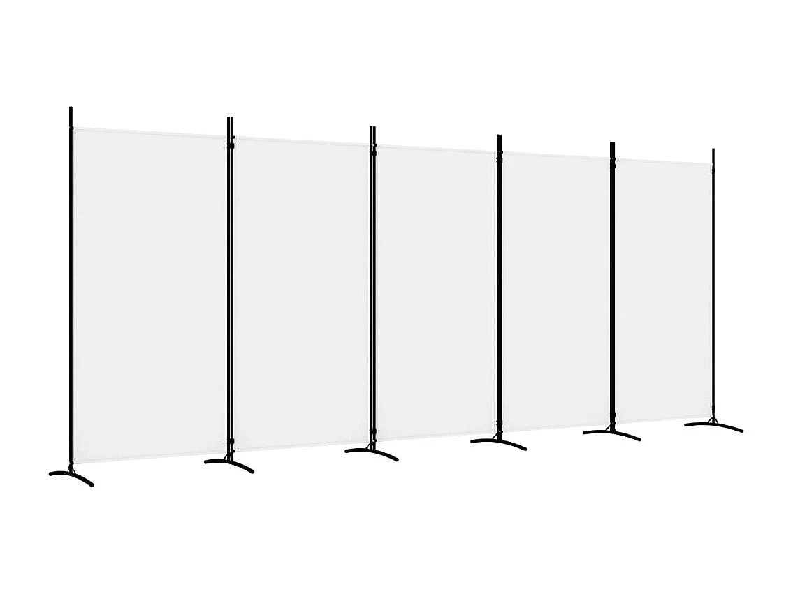 Mampara divisoria de 5 paneles Tela Blanca 433x180 cm