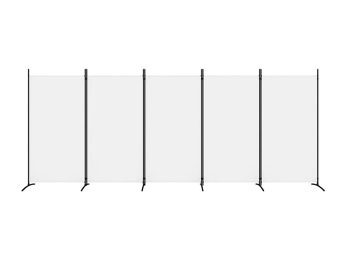 Mampara divisoria de 5 paneles Tela Blanca 433x180 cm
