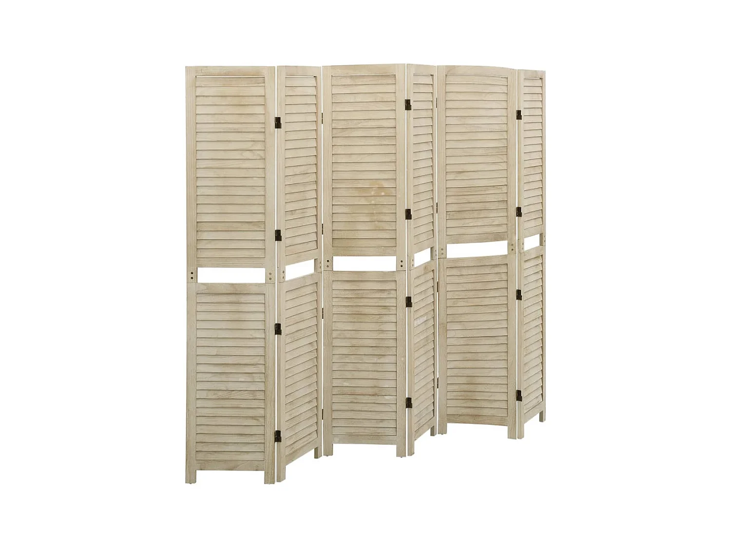 6-teilige Trennwand 210x165 cm Paulownia-Holz