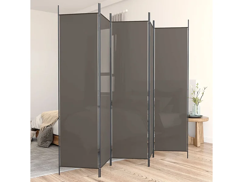 5-delige scheidingswand Antraciet 250x220 cm Stof