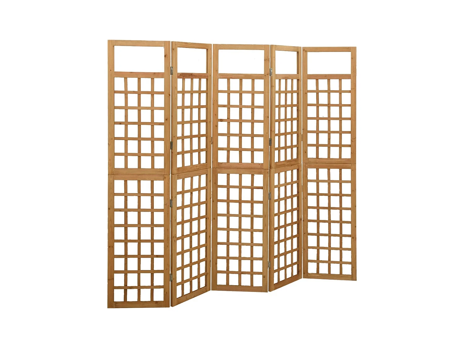 Cloison de séparation à 5 panneaux/treillis bois sapin massif