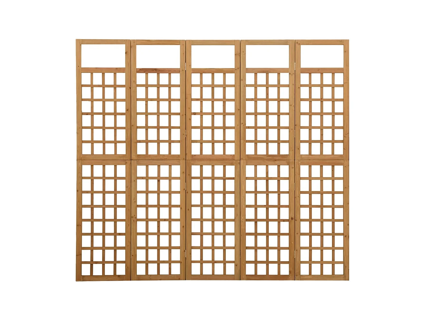 Cloison de séparation à 5 panneaux/treillis bois sapin massif