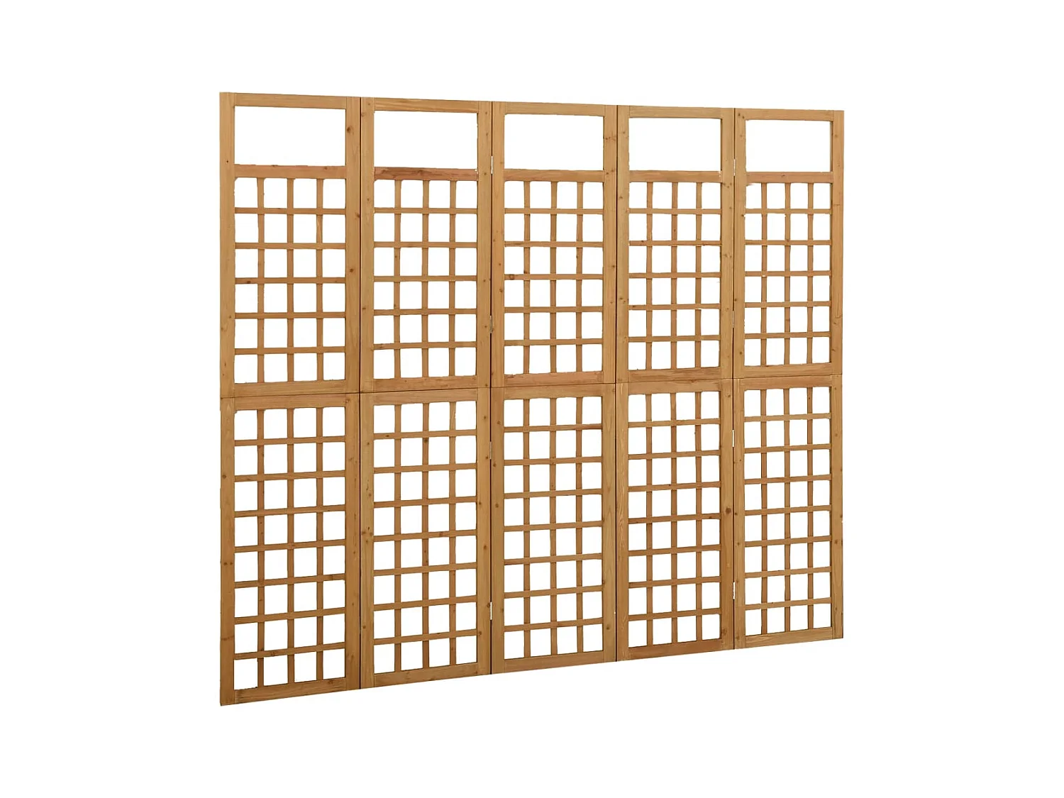 Cloison de séparation à 5 panneaux/treillis bois sapin massif