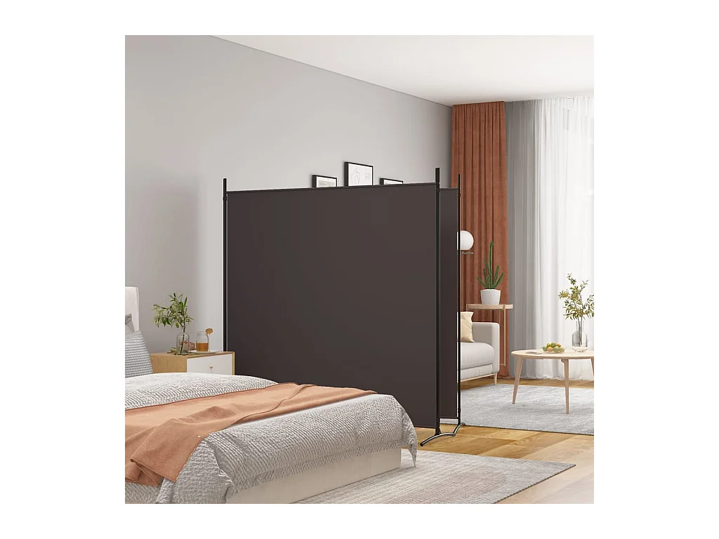 2-teilige Trennwand Braun 348x180 cm Stoff