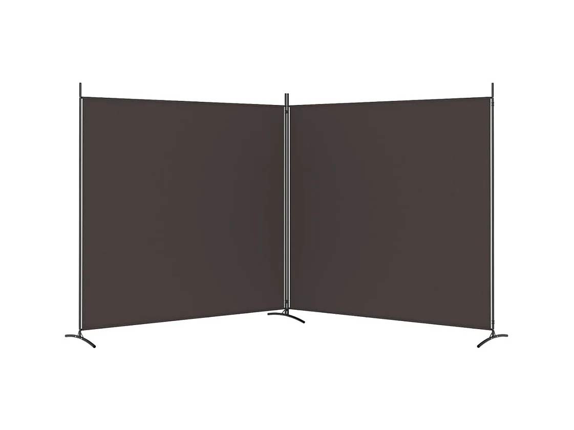 2-teilige Trennwand Braun 348x180 cm Stoff