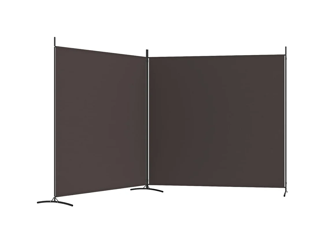2-teilige Trennwand Braun 348x180 cm Stoff