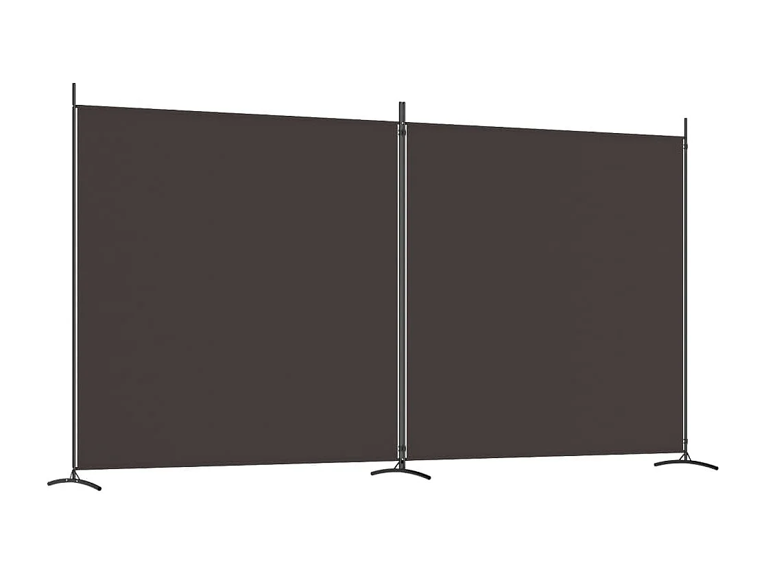 Cloison de séparation 2 panneaux Marron 348x180 cm Tissu