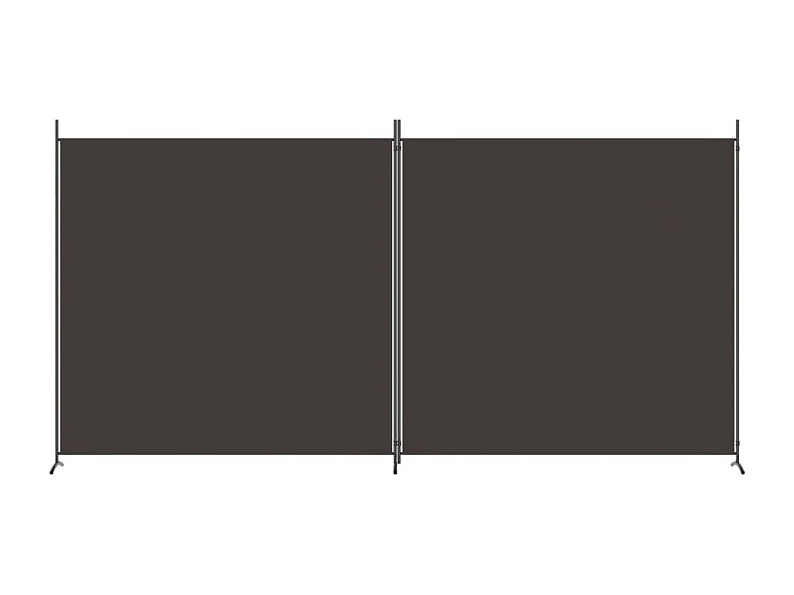 Cloison de séparation 2 panneaux Marron 348x180 cm Tissu