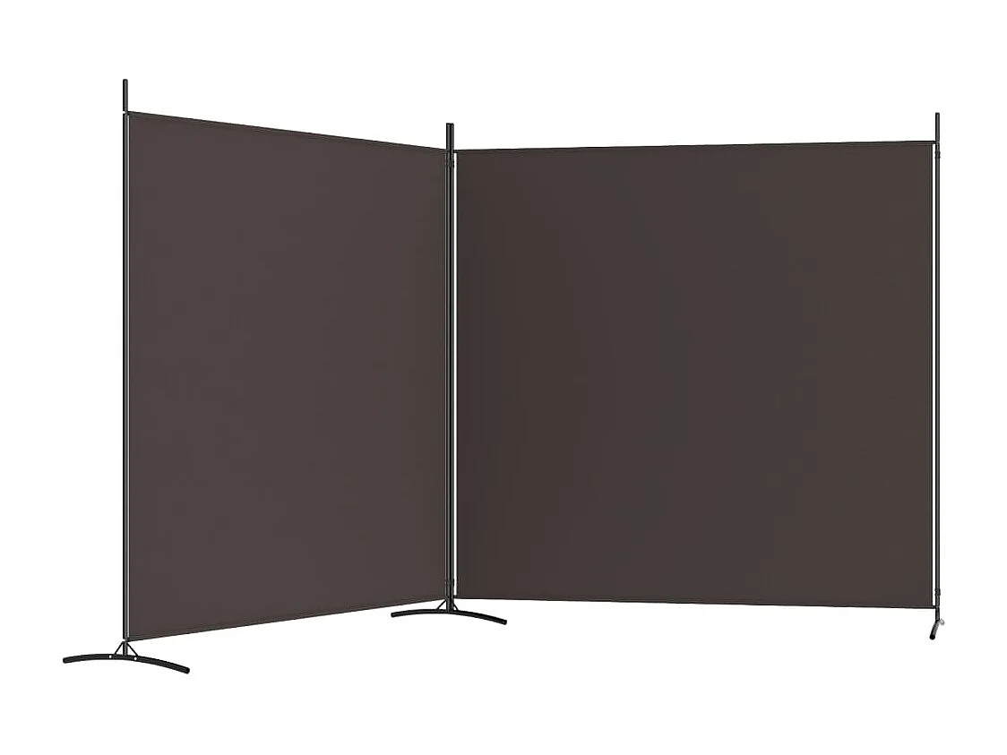 Cloison de séparation 2 panneaux Marron 348x180 cm Tissu