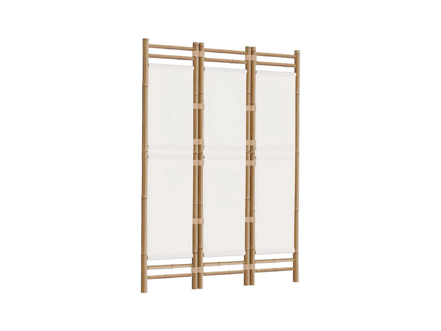Vouwwand 3 panelen 120 cm Bamboe en canvas