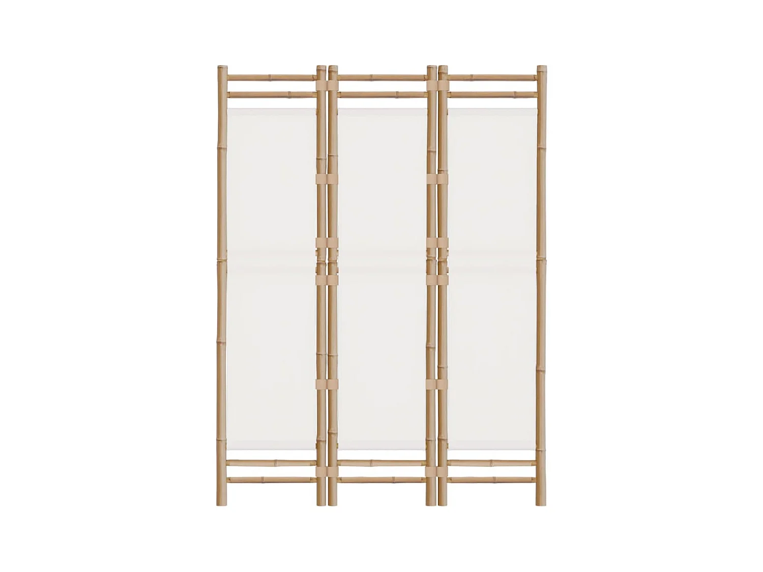 Vouwwand 3 panelen 120 cm Bamboe en canvas