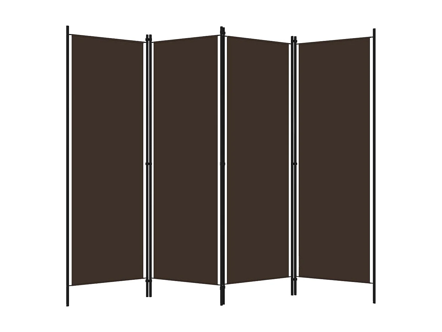 Tabique divisorio de 4 paneles Marrón 200x180 cm