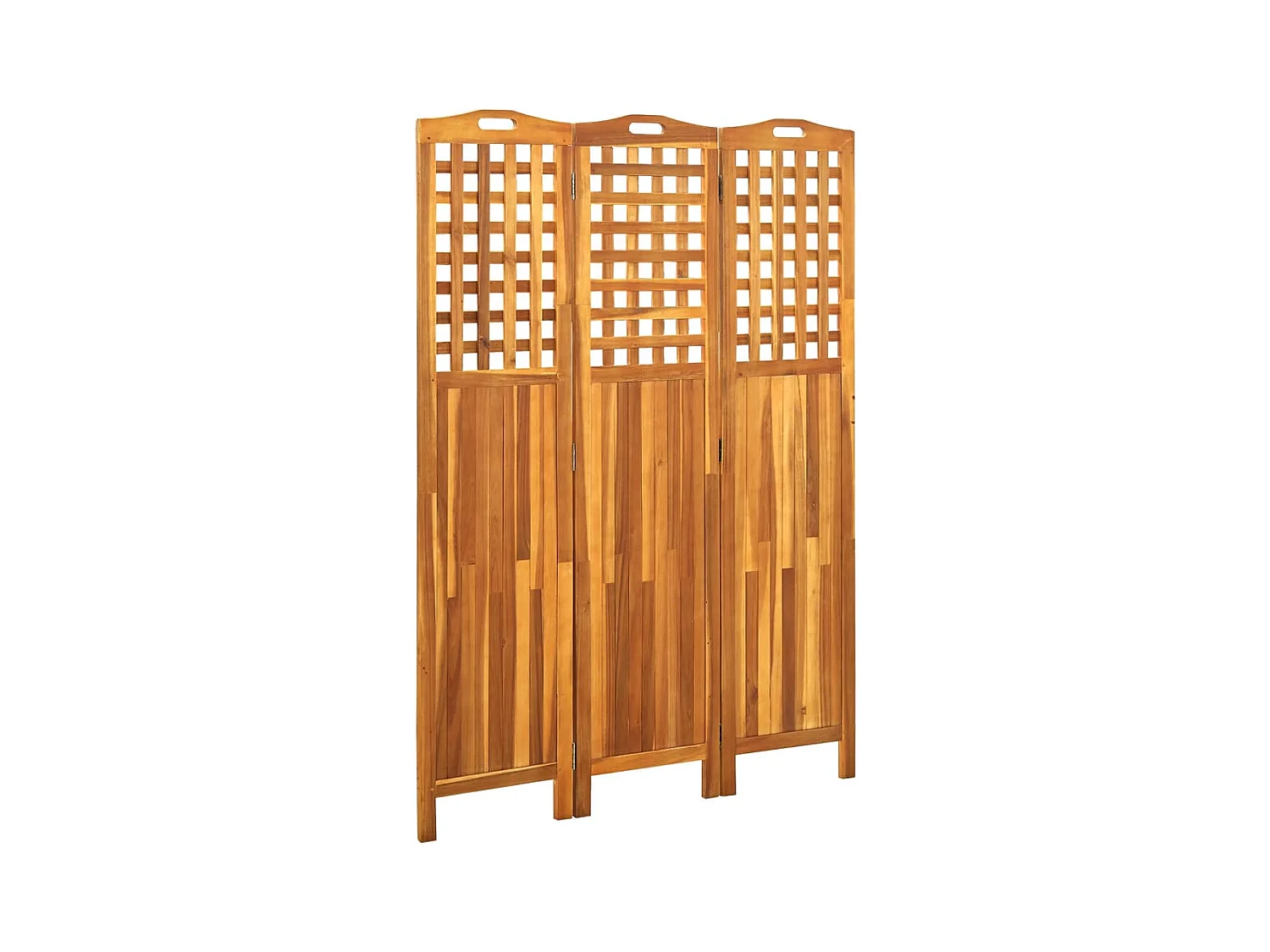 Tabique divisorio de 3 paneles 121x2x170 cm Madera de acacia