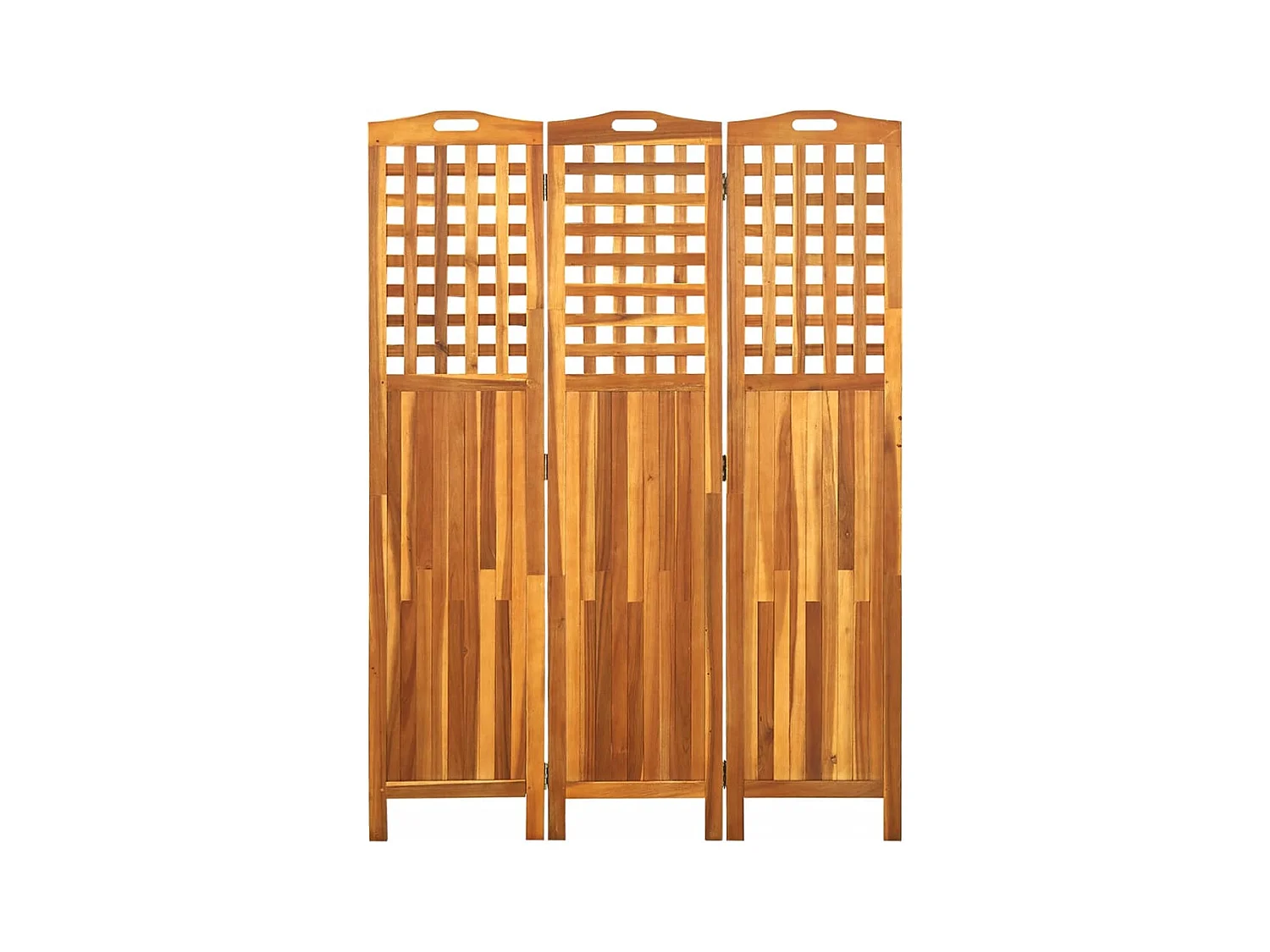 Tabique divisorio de 3 paneles 121x2x170 cm Madera de acacia