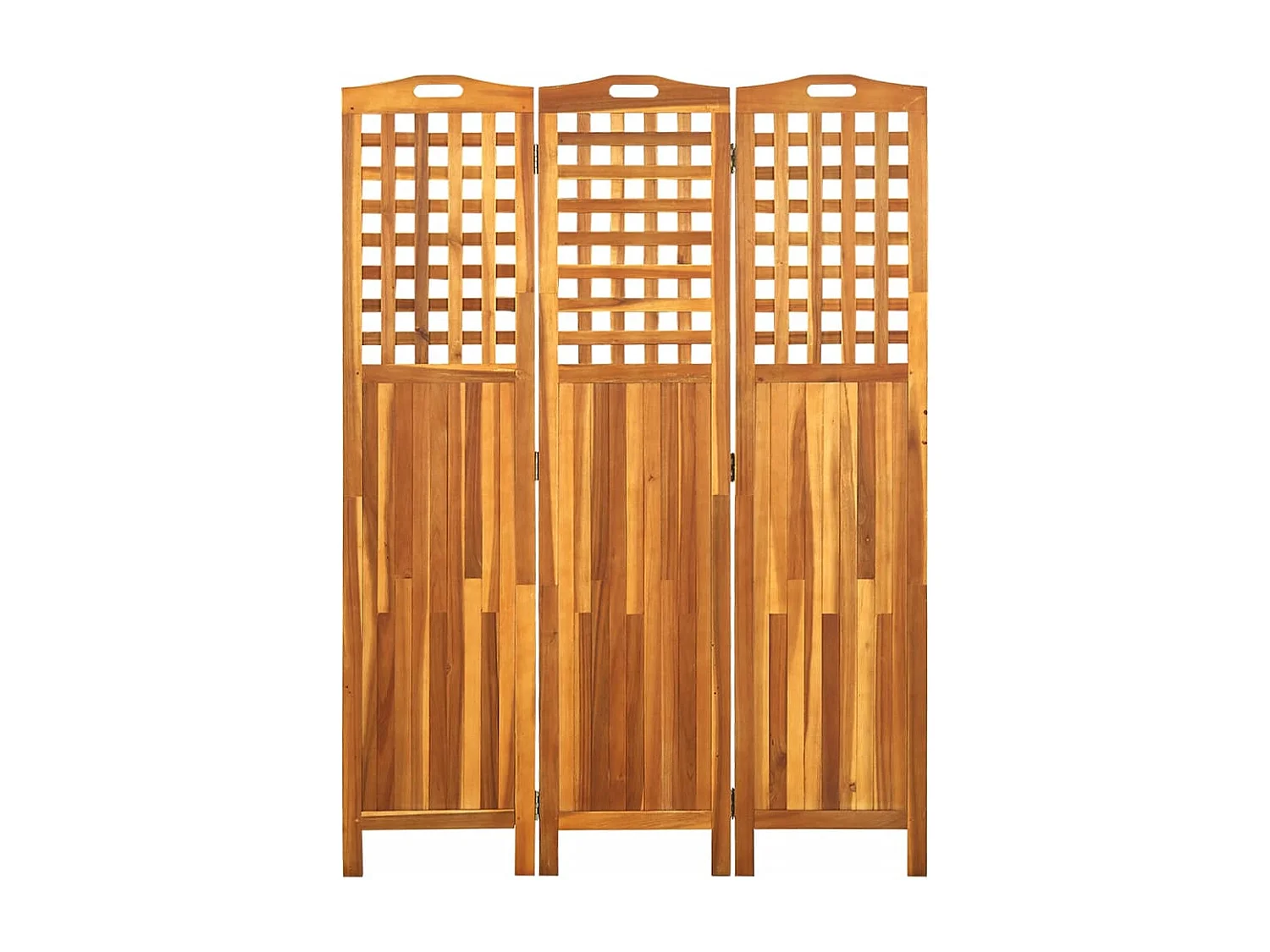 Tabique divisorio de 3 paneles 121x2x170 cm Madera de acacia